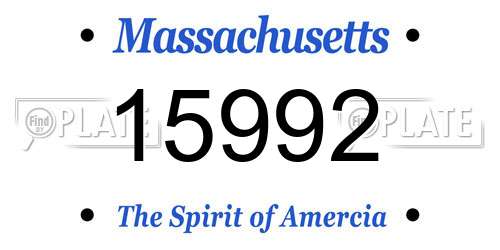 15992 Massachusetts License Plate