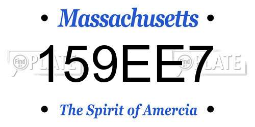 159EE7 Massachusetts License Plate