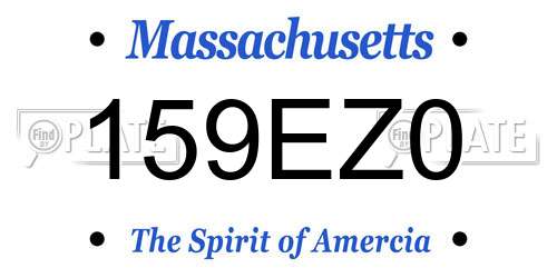 159EZ0 Massachusetts License Plate