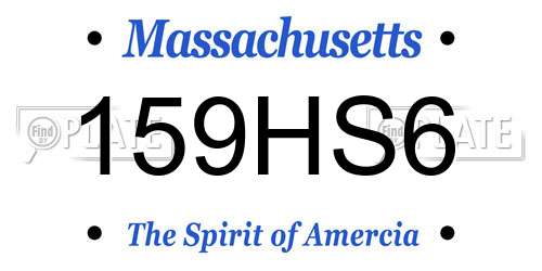 159HS6 Massachusetts License Plate