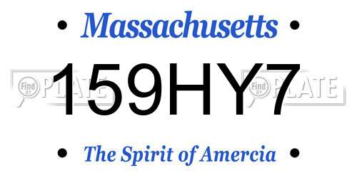 159HY7 Massachusetts License Plate