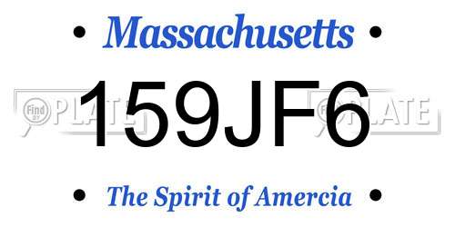 159JF6 Massachusetts License Plate