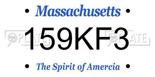 159KF3 Massachusetts License Plate