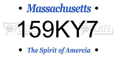 159KY7 Massachusetts License Plate