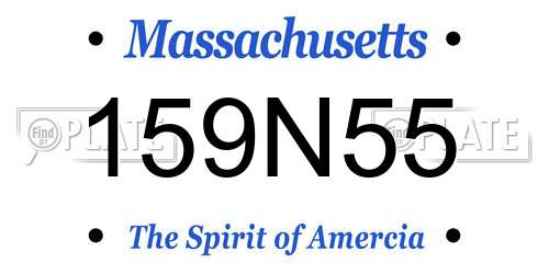 159N55 Massachusetts License Plate
