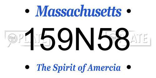 159N58 Massachusetts License Plate