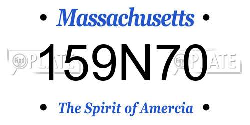 159N70 Massachusetts License Plate