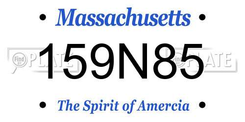 159N85 Massachusetts License Plate
