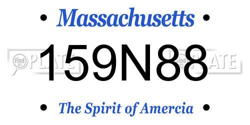 159N88 Massachusetts License Plate