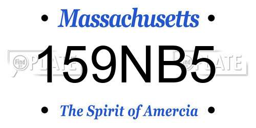 159NB5 Massachusetts License Plate
