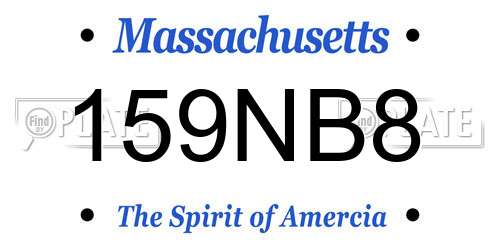 159NB8 Massachusetts License Plate