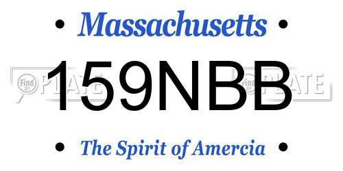 159NBB Massachusetts License Plate