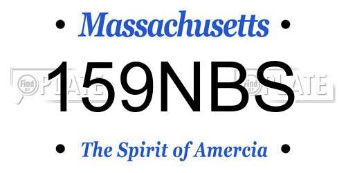 159NBS Massachusetts License Plate