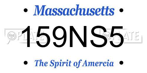 159NS5 Massachusetts License Plate
