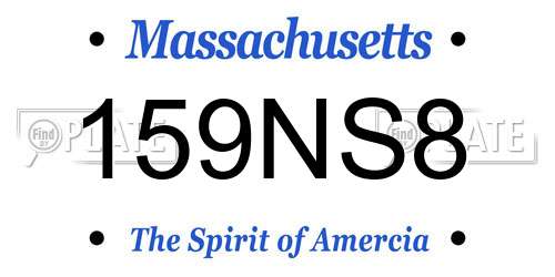 159NS8 Massachusetts License Plate