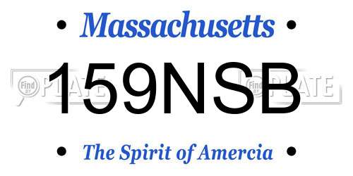 159NSB Massachusetts License Plate