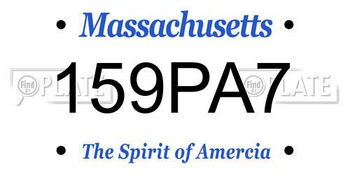 159PA7 Massachusetts License Plate