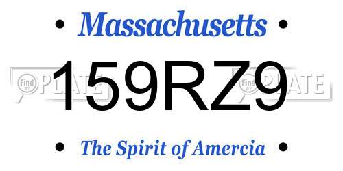 159RZ9 Massachusetts License Plate