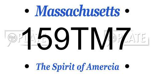 159TM7 Massachusetts License Plate