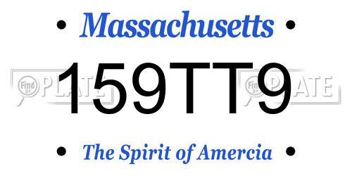 159TT9 Massachusetts License Plate