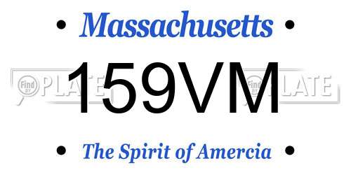 159VM Massachusetts License Plate