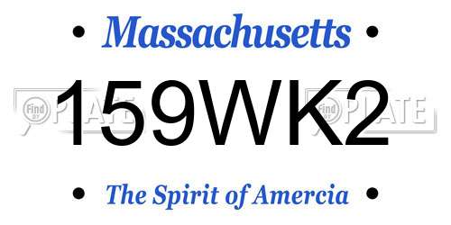 159WK2 Massachusetts License Plate