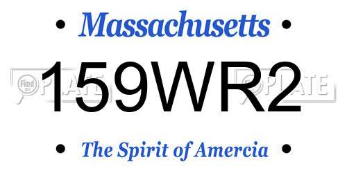 159WR2 Massachusetts License Plate