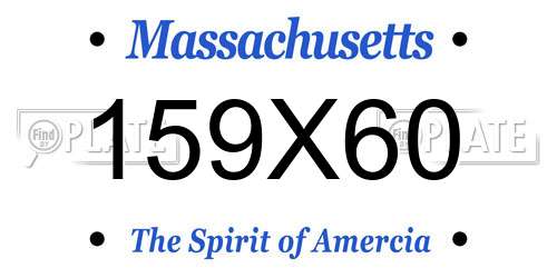 159X60 Massachusetts License Plate