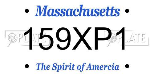 159XP1 Massachusetts License Plate