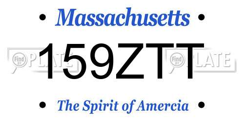 159ZTT Massachusetts License Plate