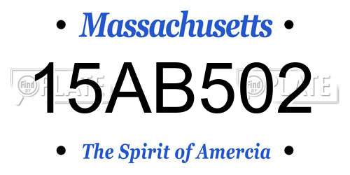15AB502 Massachusetts License Plate