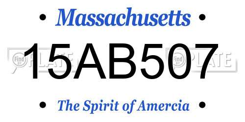 15AB507 Massachusetts License Plate