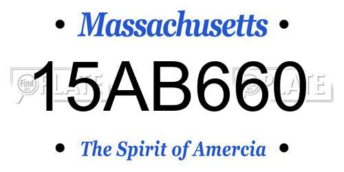 15AB660 Massachusetts License Plate