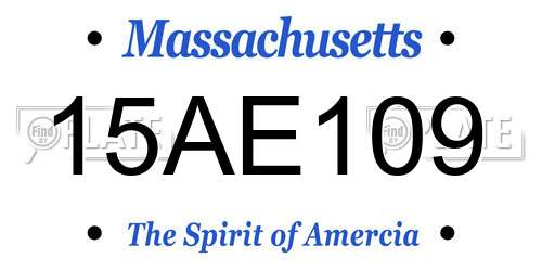 15AE109 Massachusetts License Plate