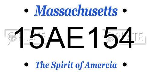 15AE154 Massachusetts License Plate