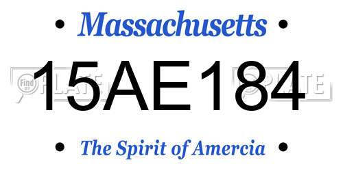 15AE184 Massachusetts License Plate