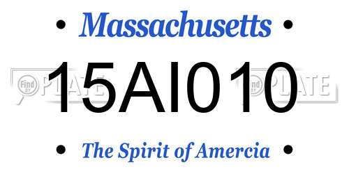 15AI010 Massachusetts License Plate