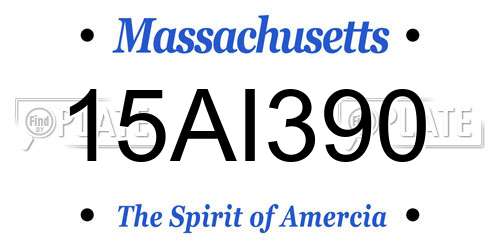 15AI390 Massachusetts License Plate