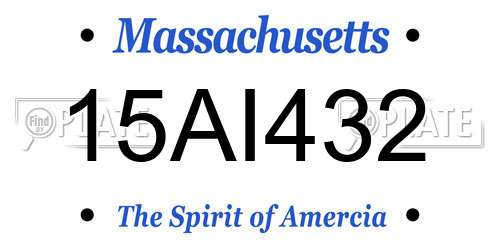 15AI432 Massachusetts License Plate