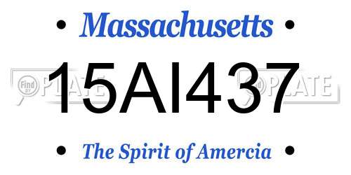15AI437 Massachusetts License Plate