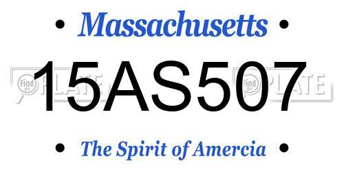 15AS507 Massachusetts License Plate
