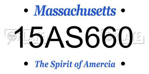 15AS660 Massachusetts License Plate