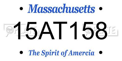 15AT158 Massachusetts License Plate