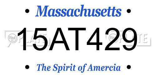 15AT429 Massachusetts License Plate