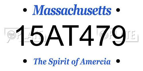 15AT479 Massachusetts License Plate