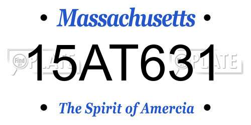 15AT631 Massachusetts License Plate