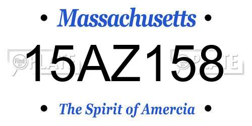 15AZ158 Massachusetts License Plate