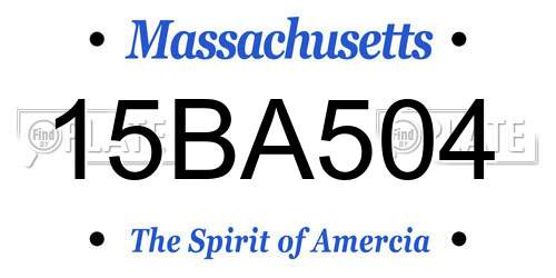 15BA504 Massachusetts License Plate