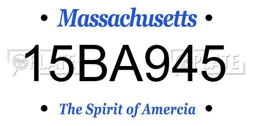 15BA945 Massachusetts License Plate