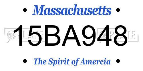 15BA948 Massachusetts License Plate
